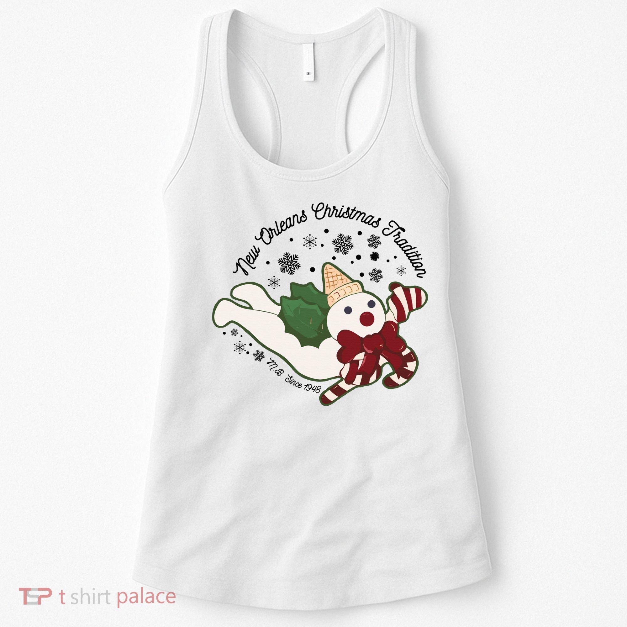 New Orleans Mr Bingle Christmas Tradition Snowmen Christmas Women's Tank Top