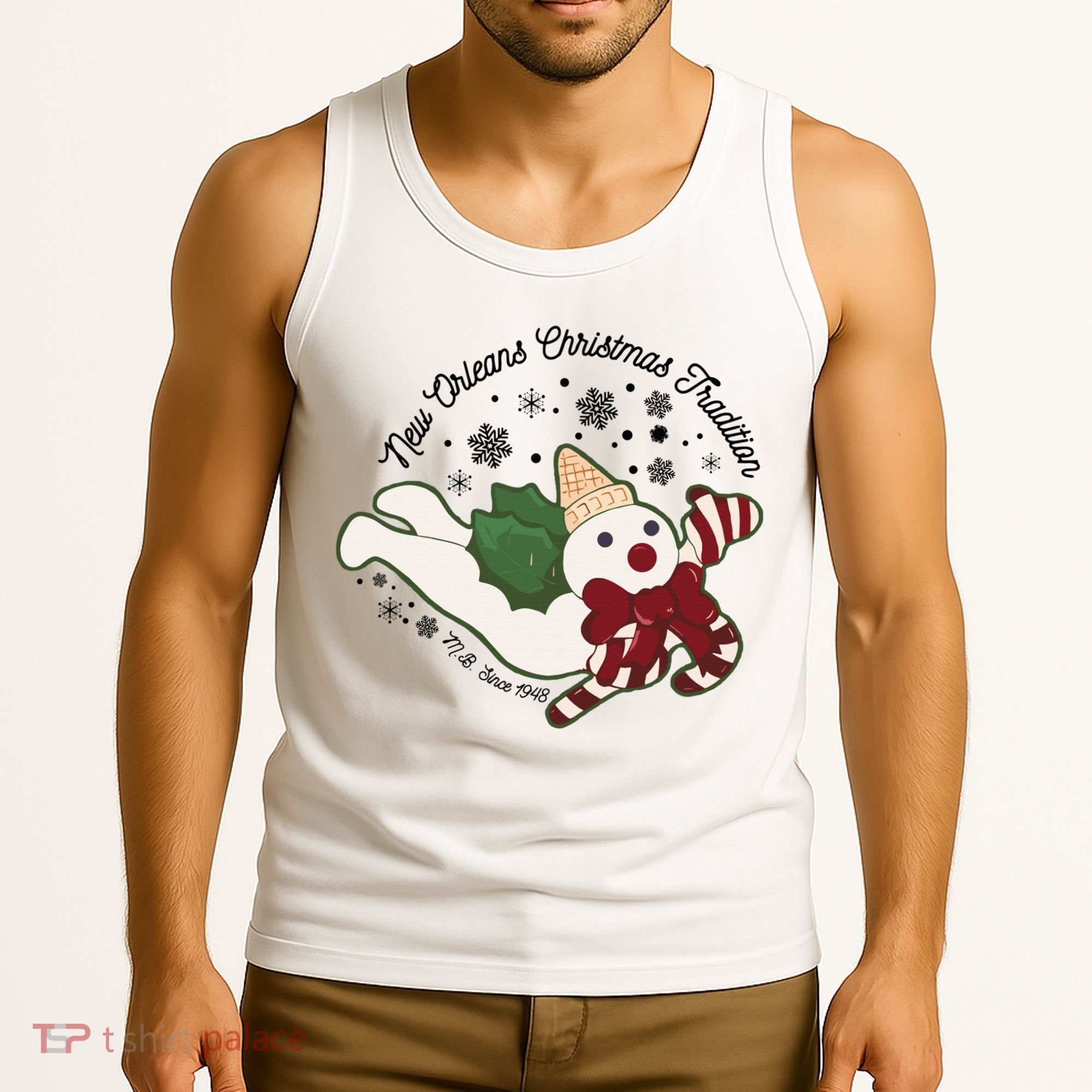 New Orleans Mr Bingle Christmas Tradition Snowmen Christmas Tank Top