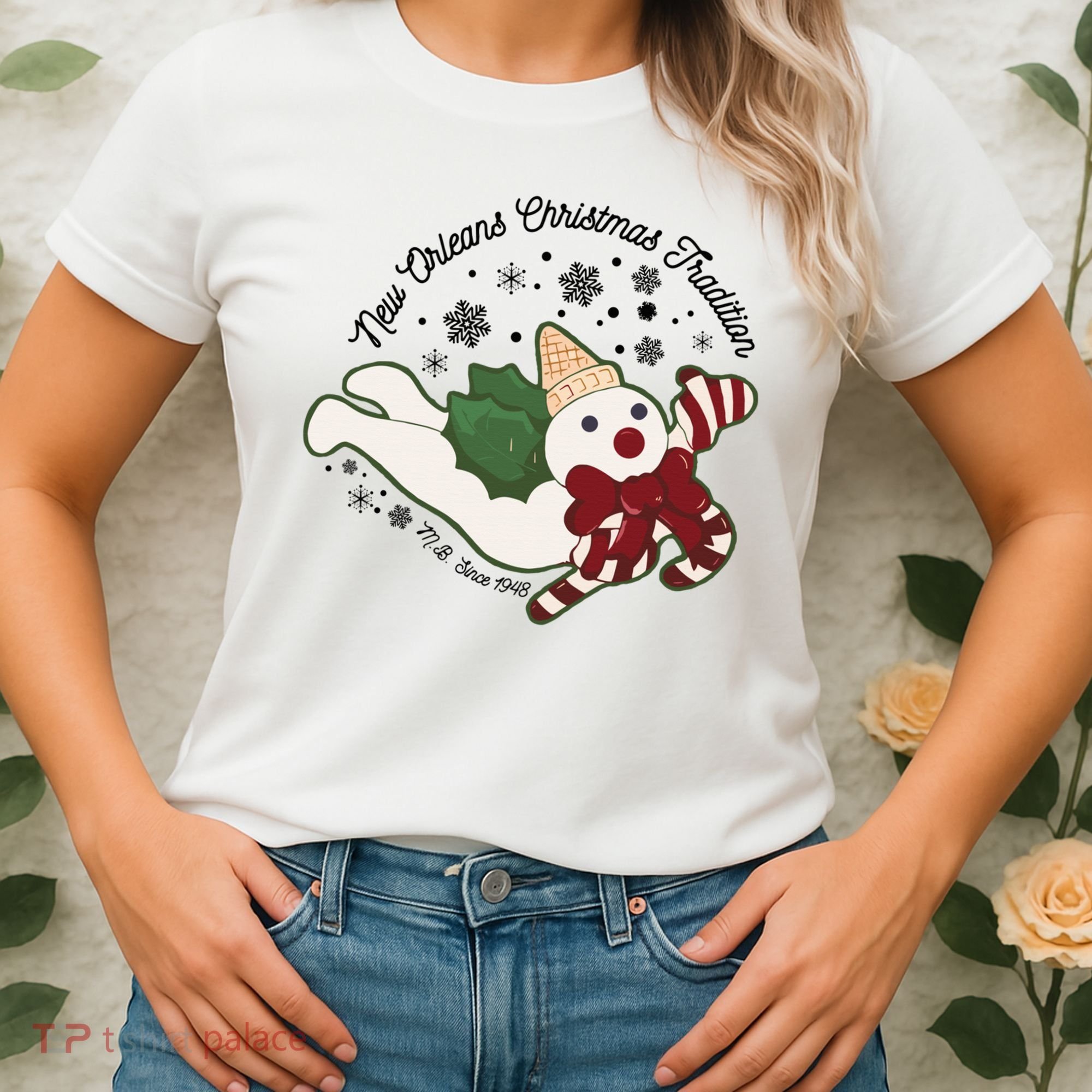 New Orleans Mr Bingle Christmas Tradition Snowmen Christmas Women's T-Shirt