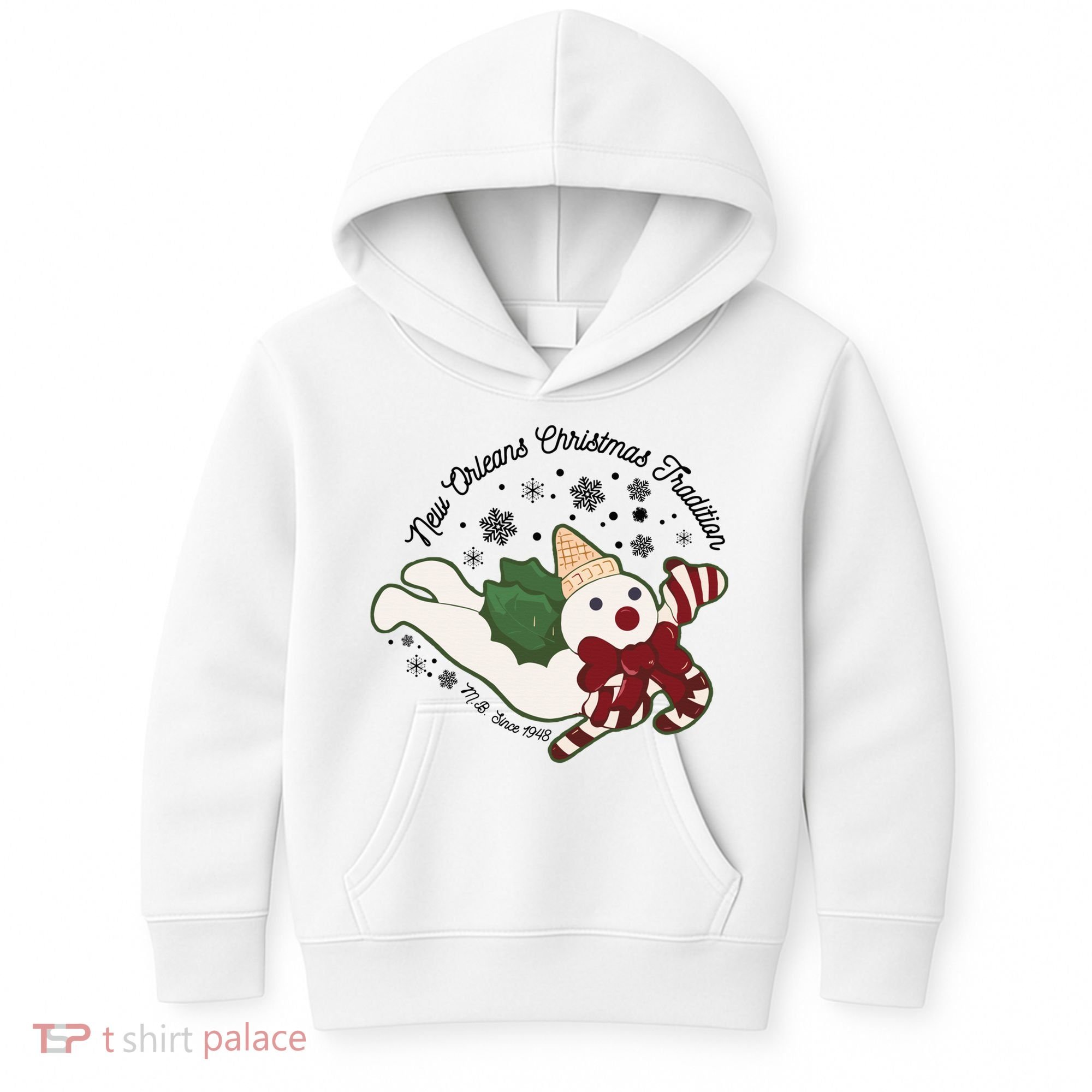 New Orleans Mr Bingle Christmas Tradition Snowmen Christmas Kids Hoodie