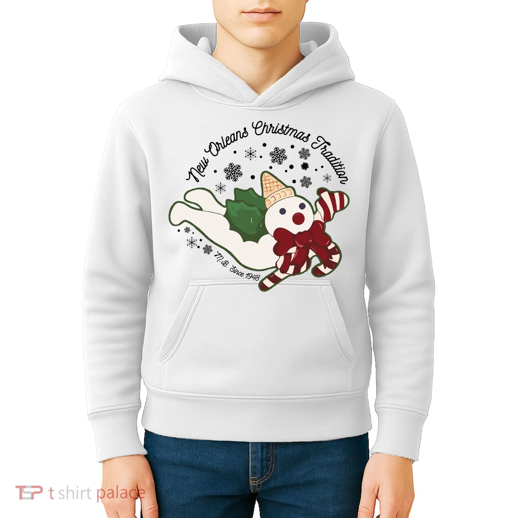 New Orleans Mr Bingle Christmas Tradition Snowmen Christmas Kids Hoodie