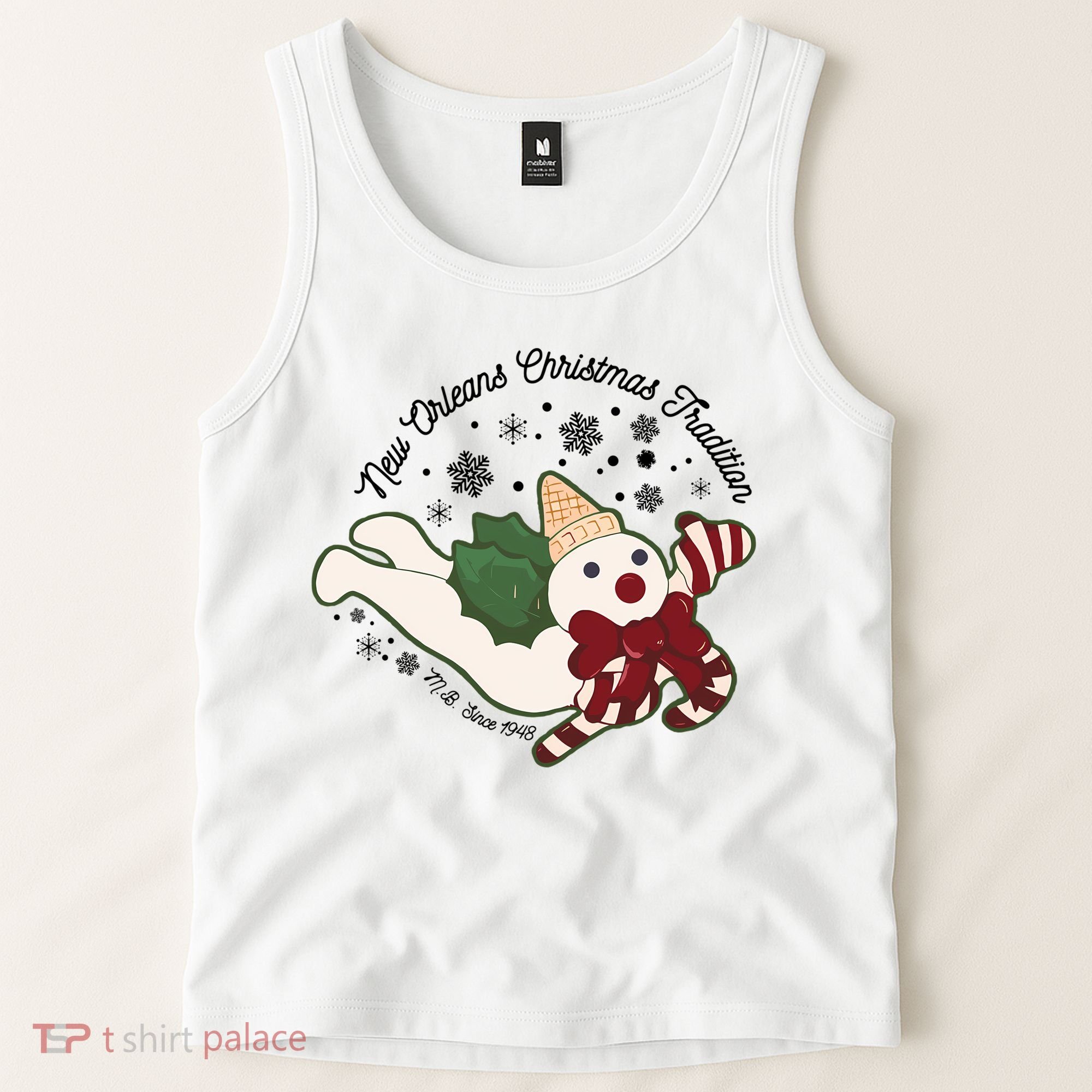 New Orleans Mr Bingle Christmas Tradition Snowmen Christmas Long Sleeve Tank Top