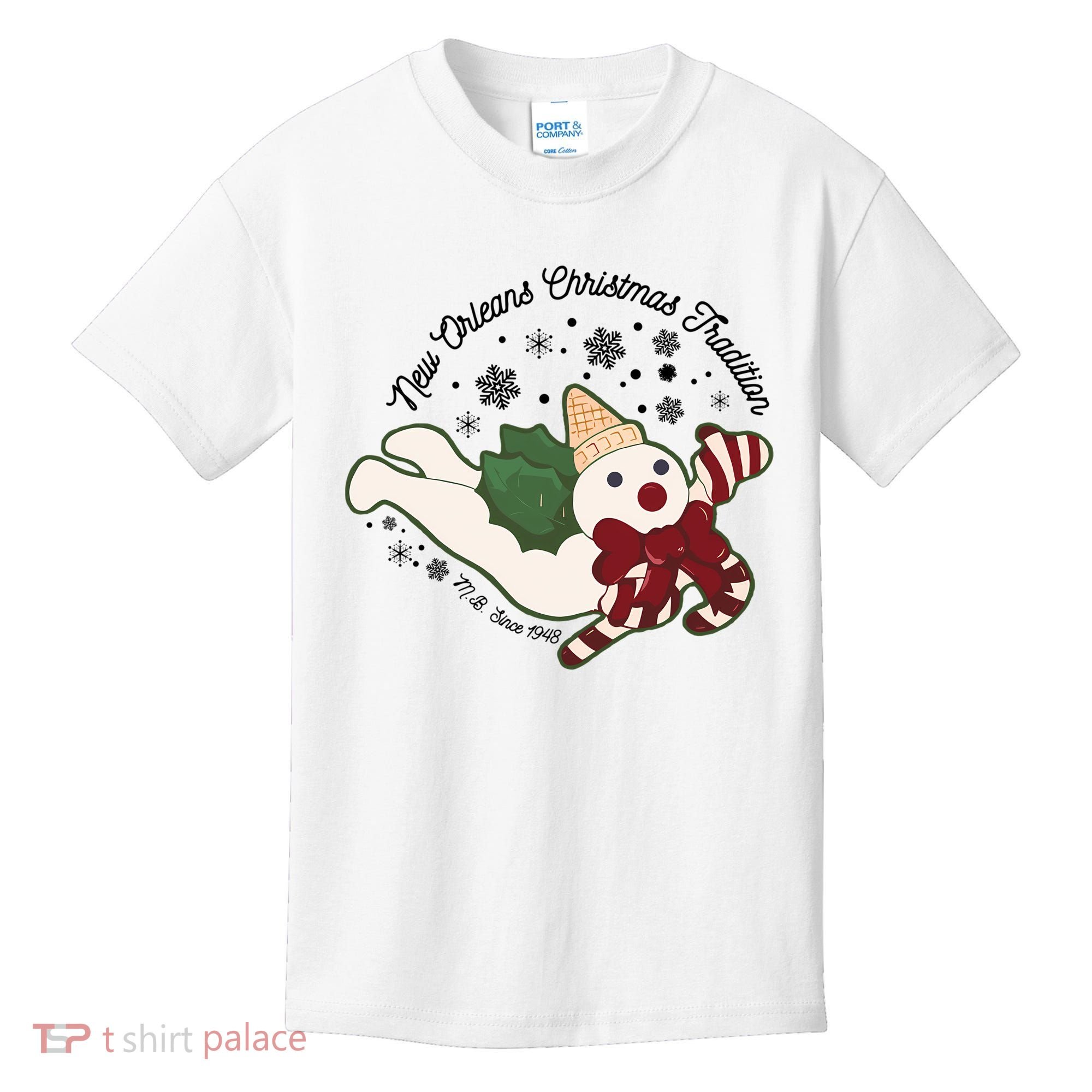 New Orleans Mr Bingle Christmas Tradition Snowmen Christmas Long Sleeve Kids T-Shirt