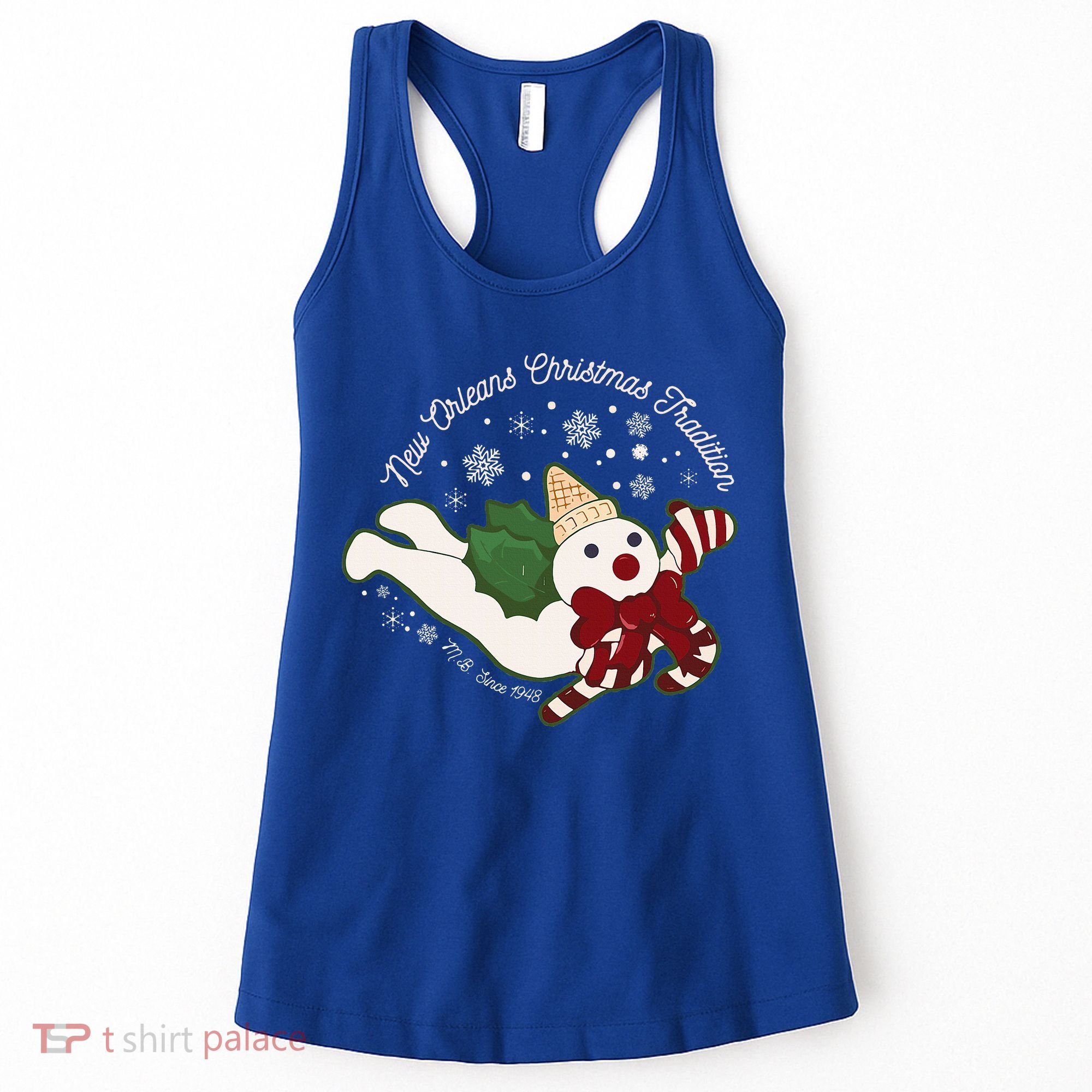 New Orleans Mr Bingle Christmas Tradition Snowmen Xmas Women's Tank Top