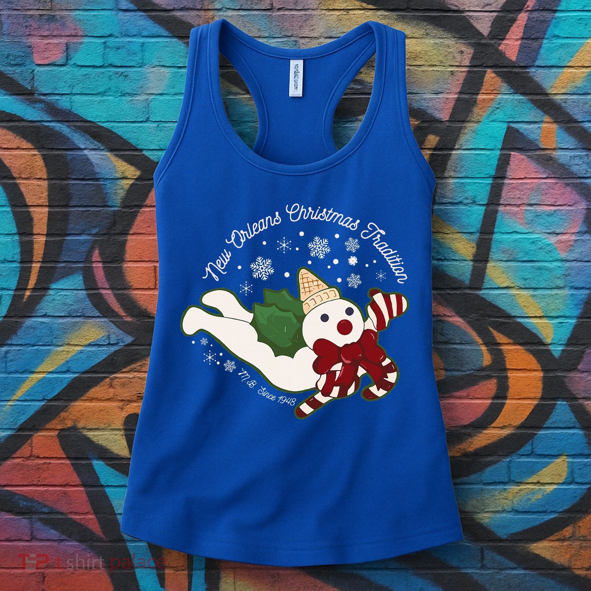 New Orleans Mr Bingle Christmas Tradition Snowmen Xmas Women's Tank Top