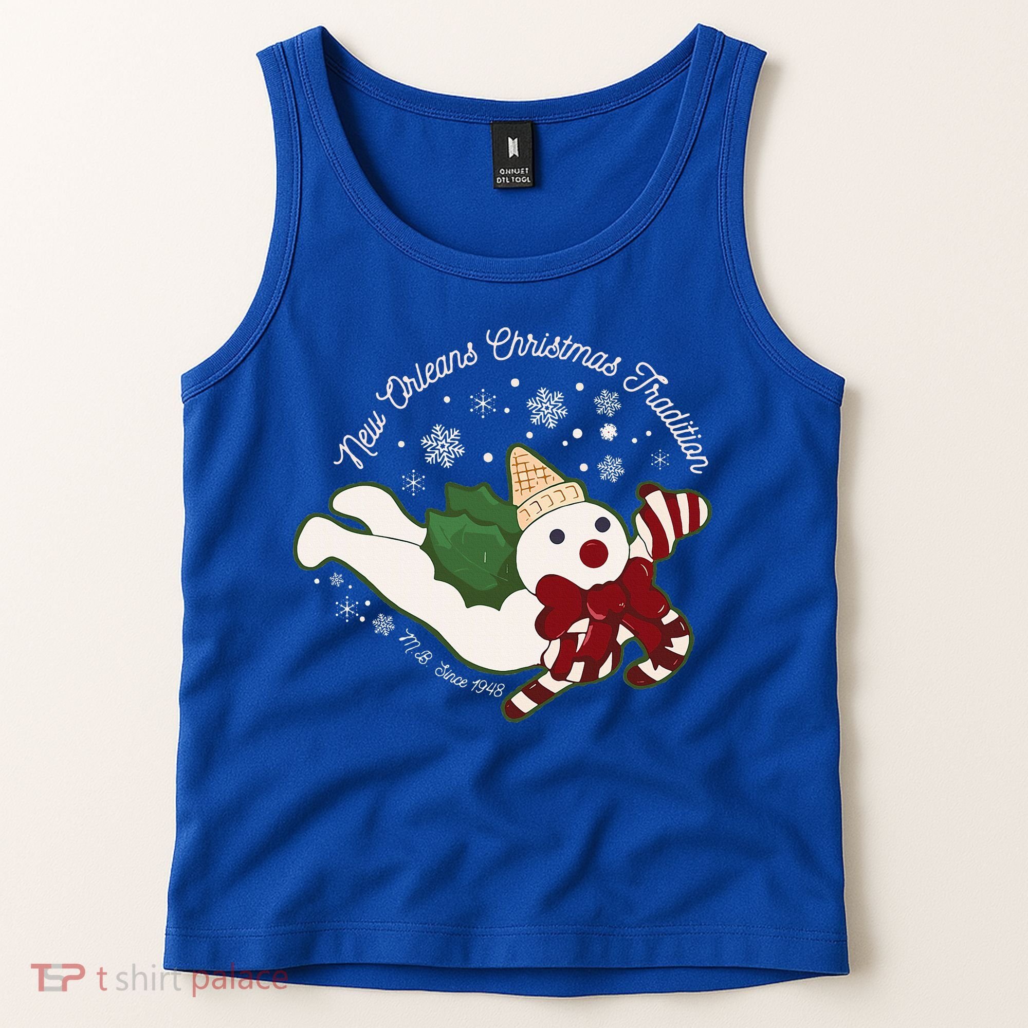 New Orleans Mr Bingle Christmas Tradition Snowmen Xmas Tank Top