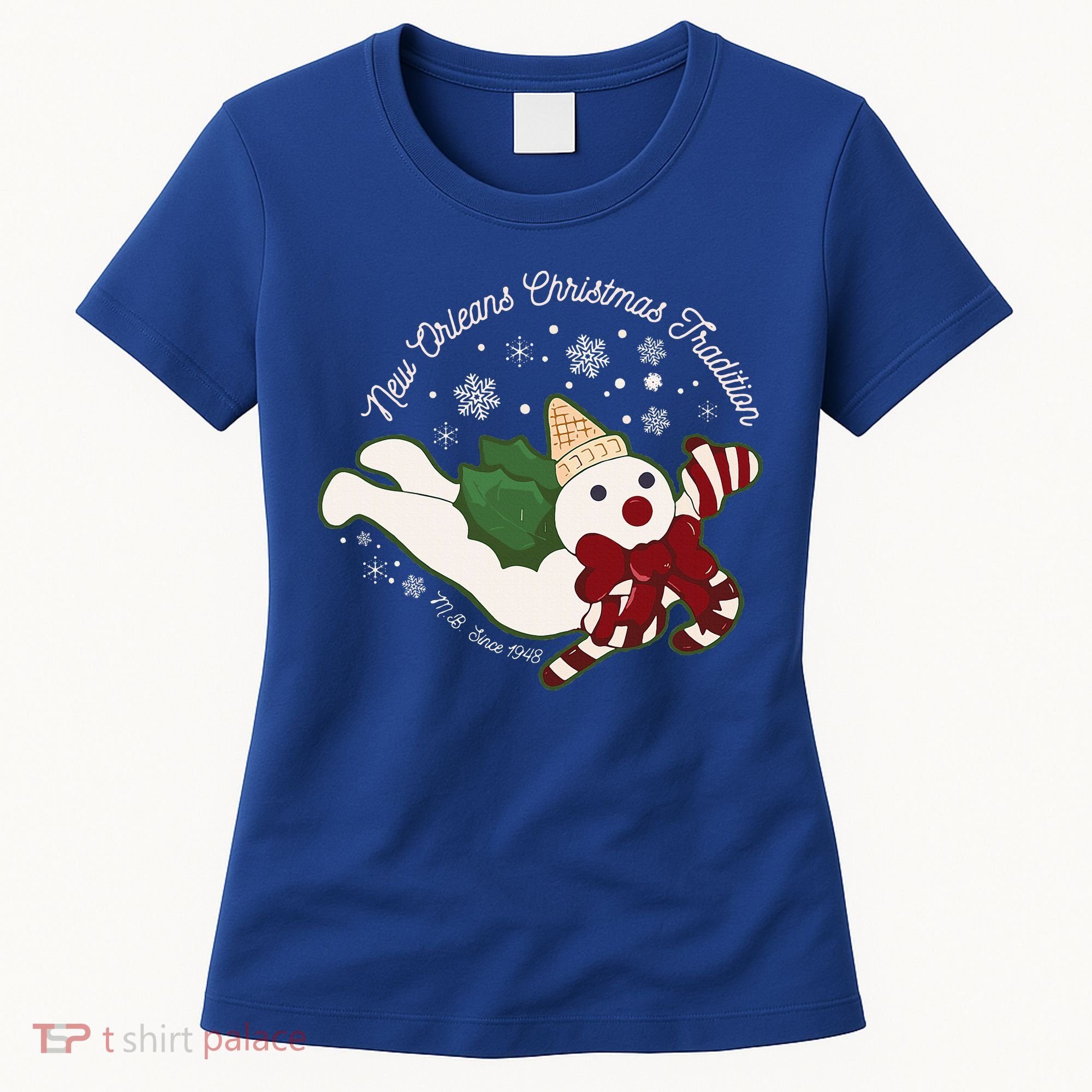 New Orleans Mr Bingle Christmas Tradition Snowmen Xmas Women's T-Shirt