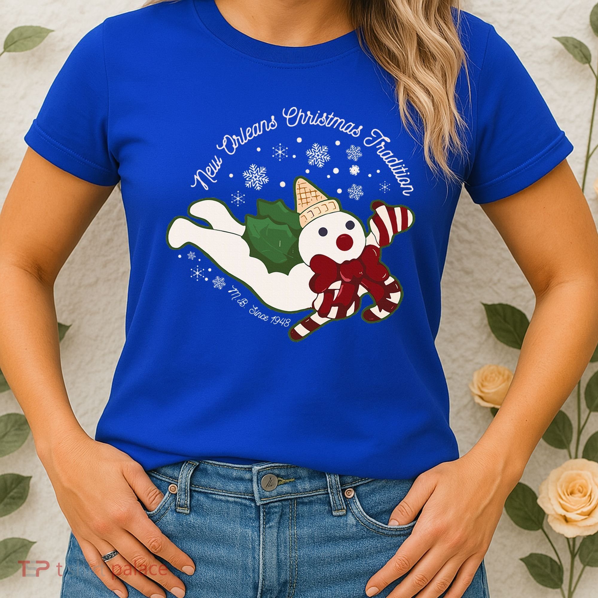New Orleans Mr Bingle Christmas Tradition Snowmen Xmas Women's T-Shirt