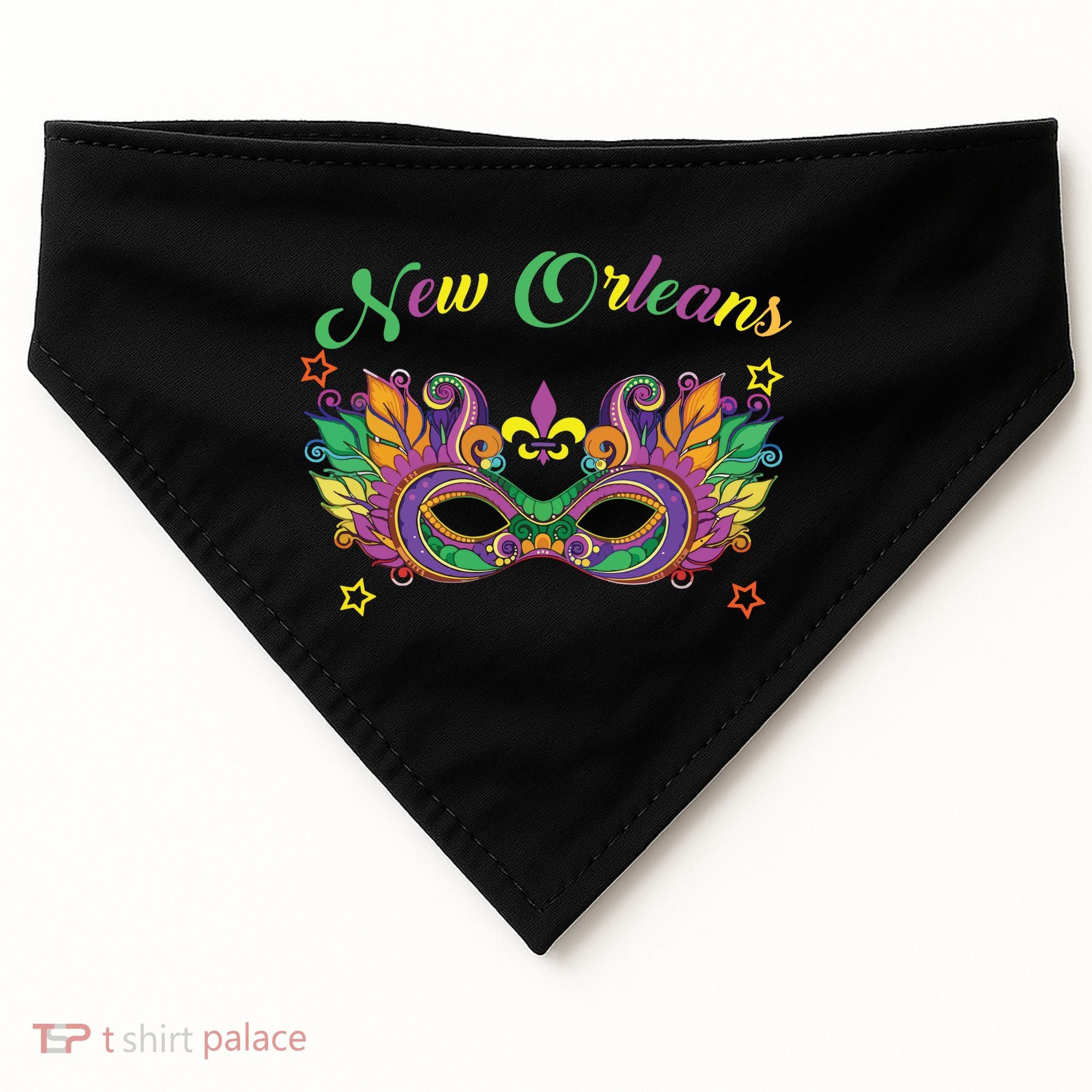 New Orleans Mardi Gras Souvenir Mask USA-Made Doggie Bandana