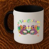 New Orleans Mardi Gras Souvenir Mask Coffee Mug thumb 2