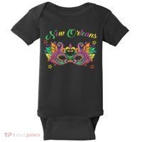 New Orleans Mardi Gras Souvenir Mask Baby Bodysuit thumb 0