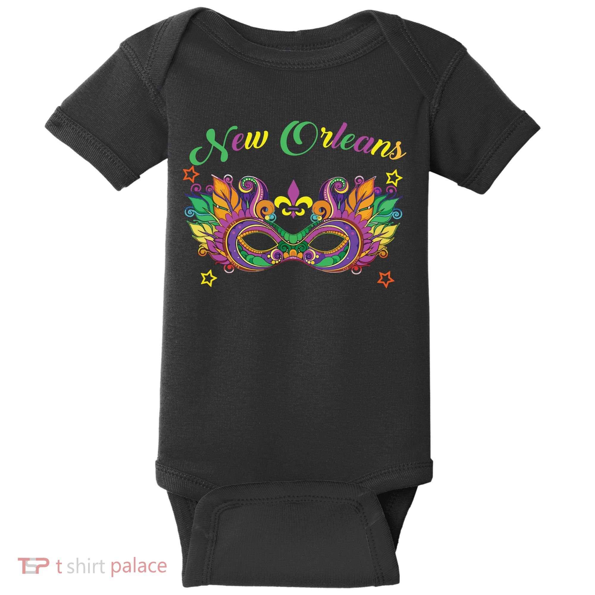 New Orleans Mardi Gras Souvenir Mask Baby Bodysuit