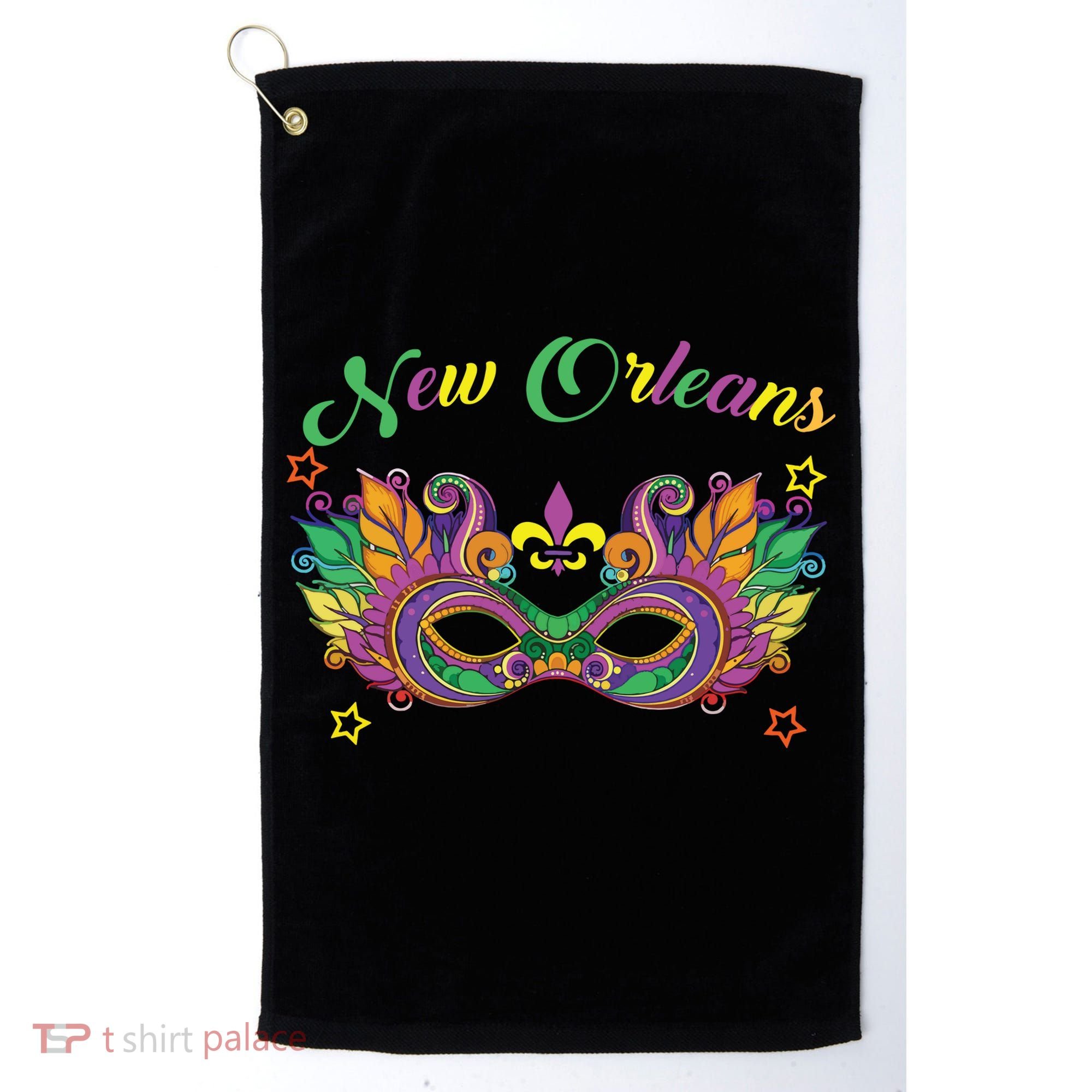 New Orleans Mardi Gras Souvenir Mask Golf Towel