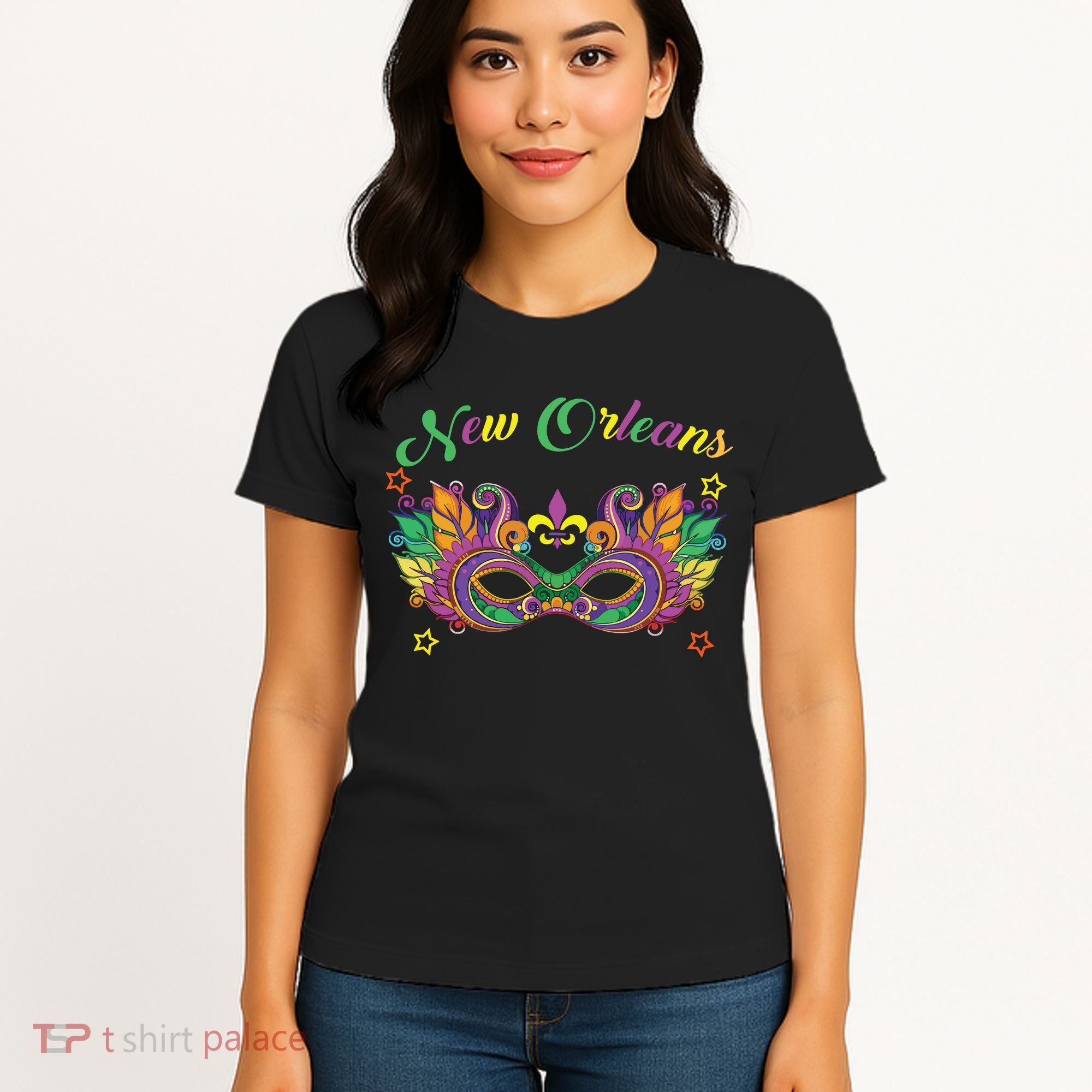 New Orleans Mardi Gras Souvenir Mask Women's T-Shirt