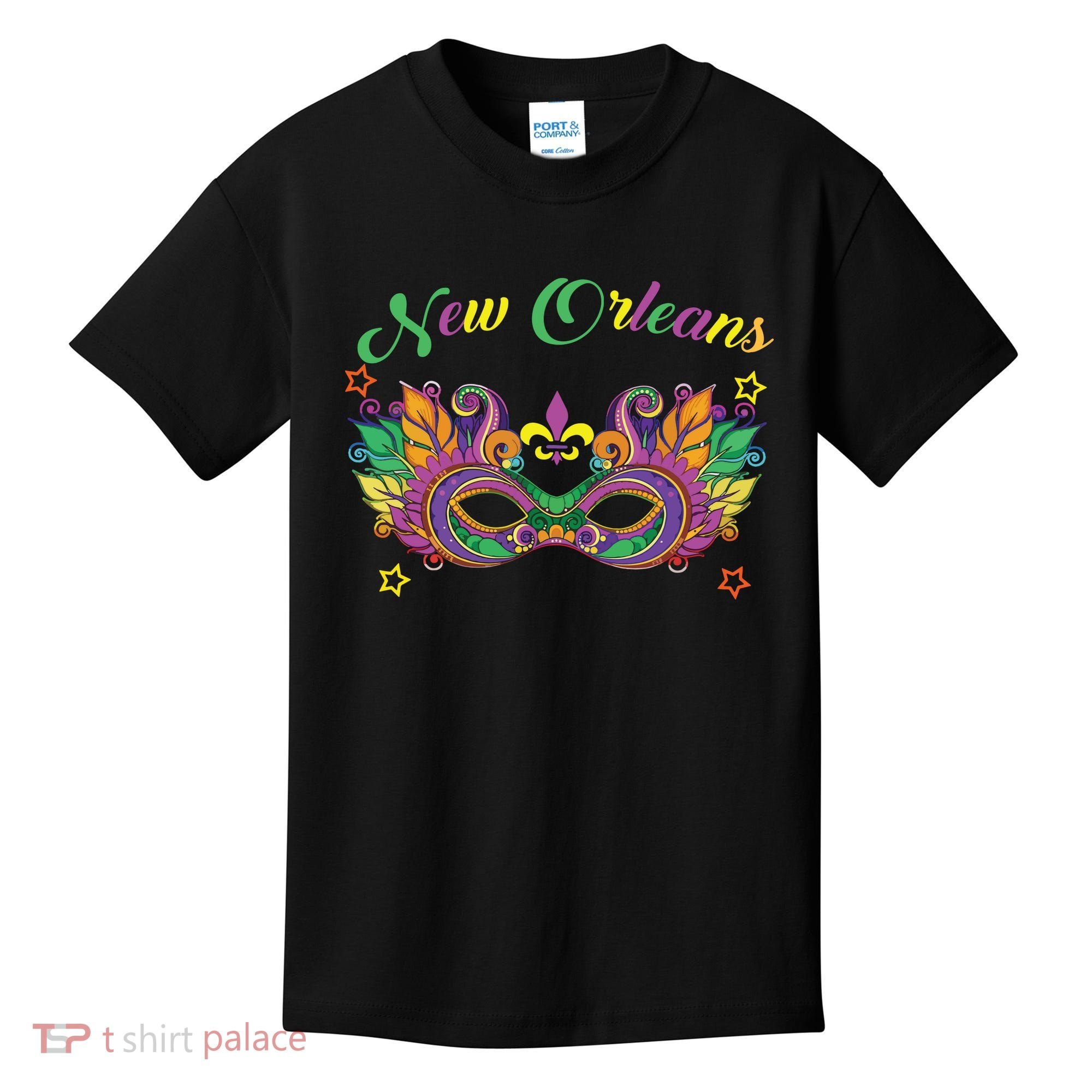 New Orleans Mardi Gras Souvenir Mask Kids T-Shirt