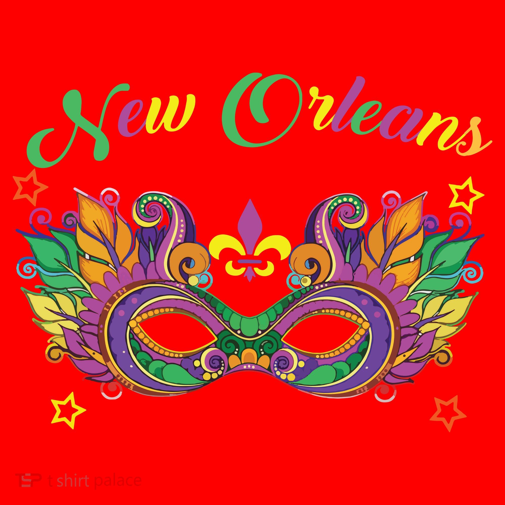 New Orleans Mardi Gras Souvenir Mask Santa Hat