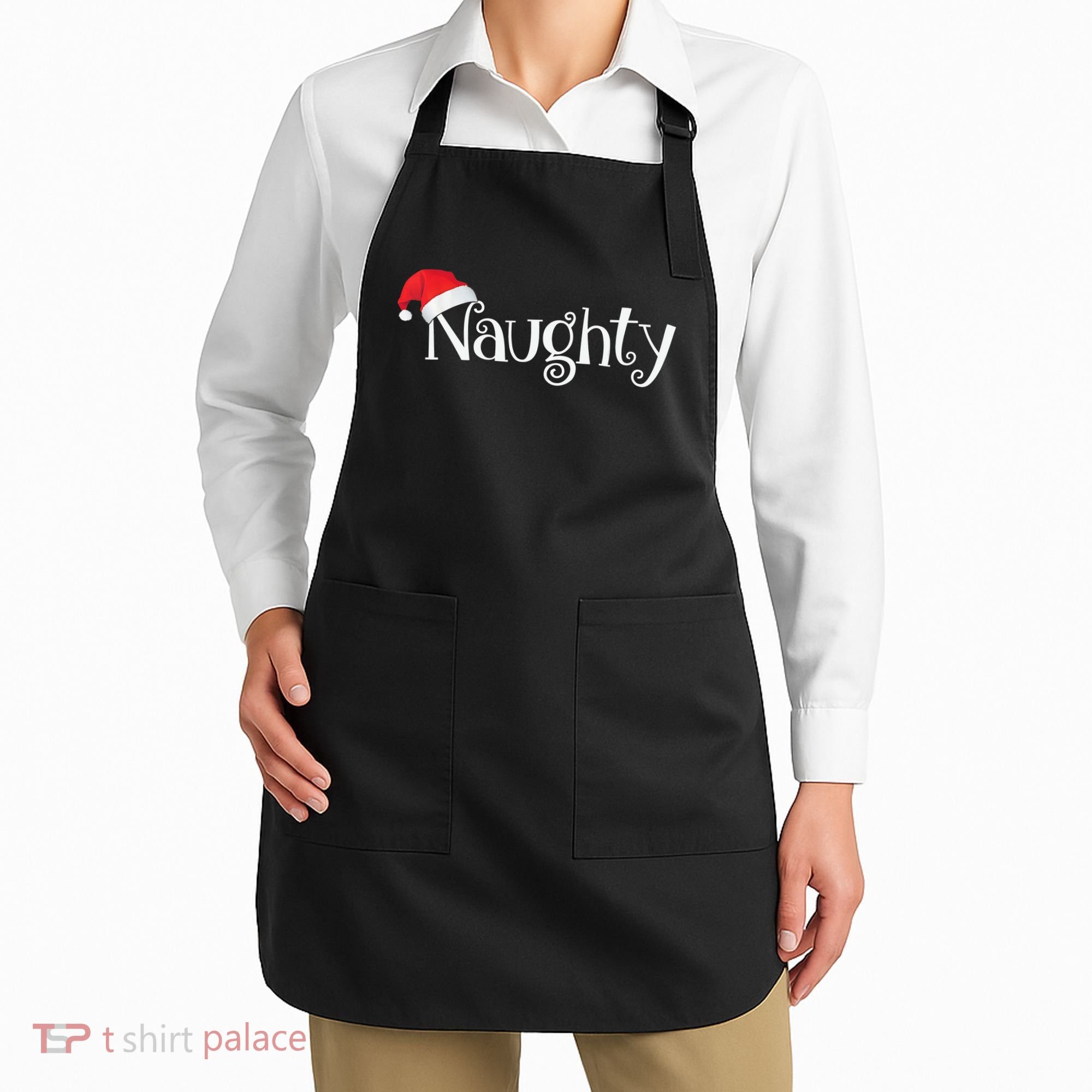 Naughty Or Nice Costume Matching Christmas Couples T Apron