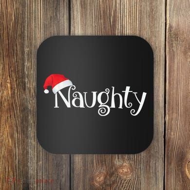 Naughty Or Nice Costume Matching Christmas Couples T Coaster