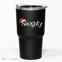 Naughty Or Nice Costume Matching Christmas Couples T Tumbler thumb 0