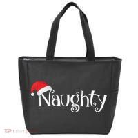 Naughty Or Nice Costume Matching Christmas Couples T Tote Bag thumb 0