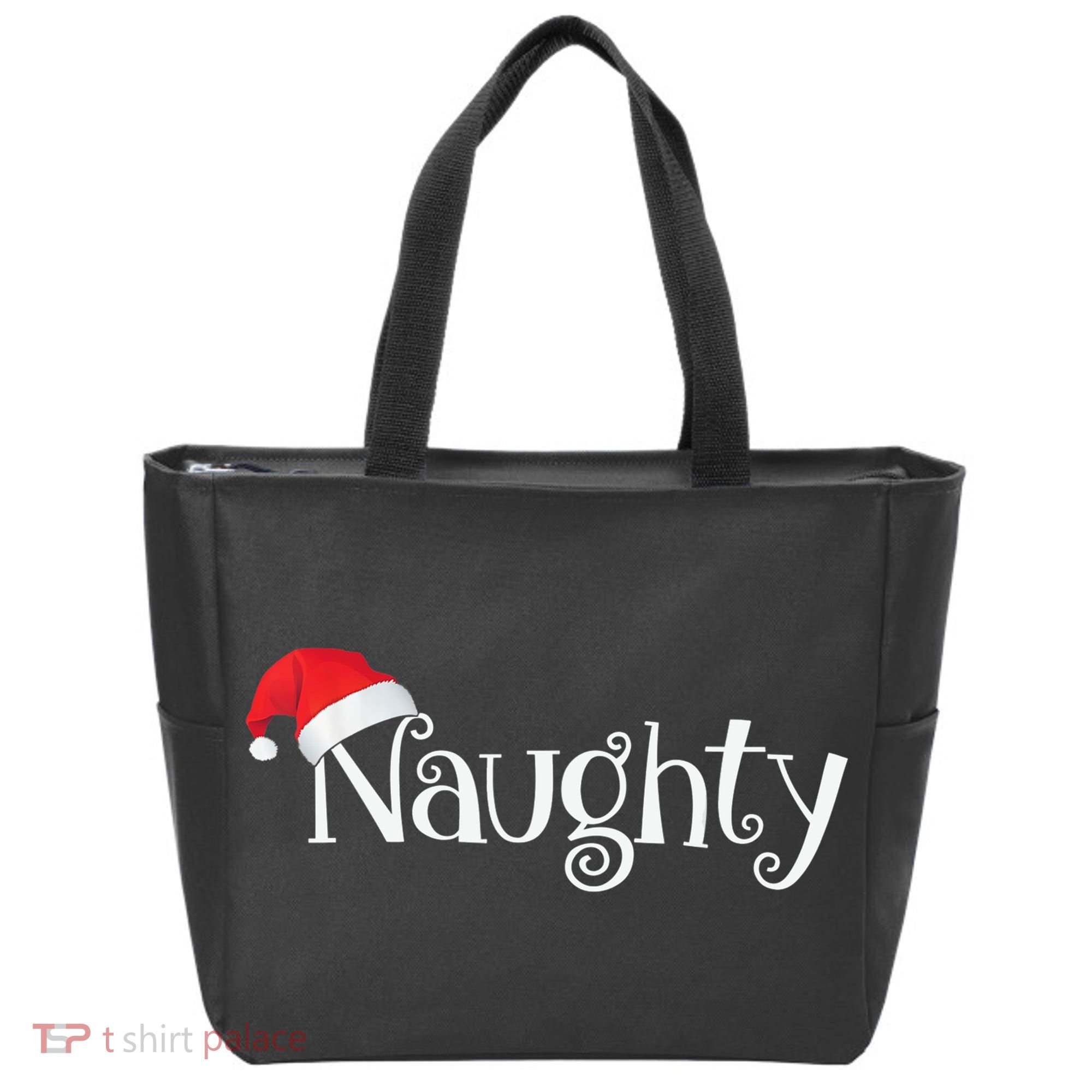 Naughty Or Nice Costume Matching Christmas Couples T Tote Bag