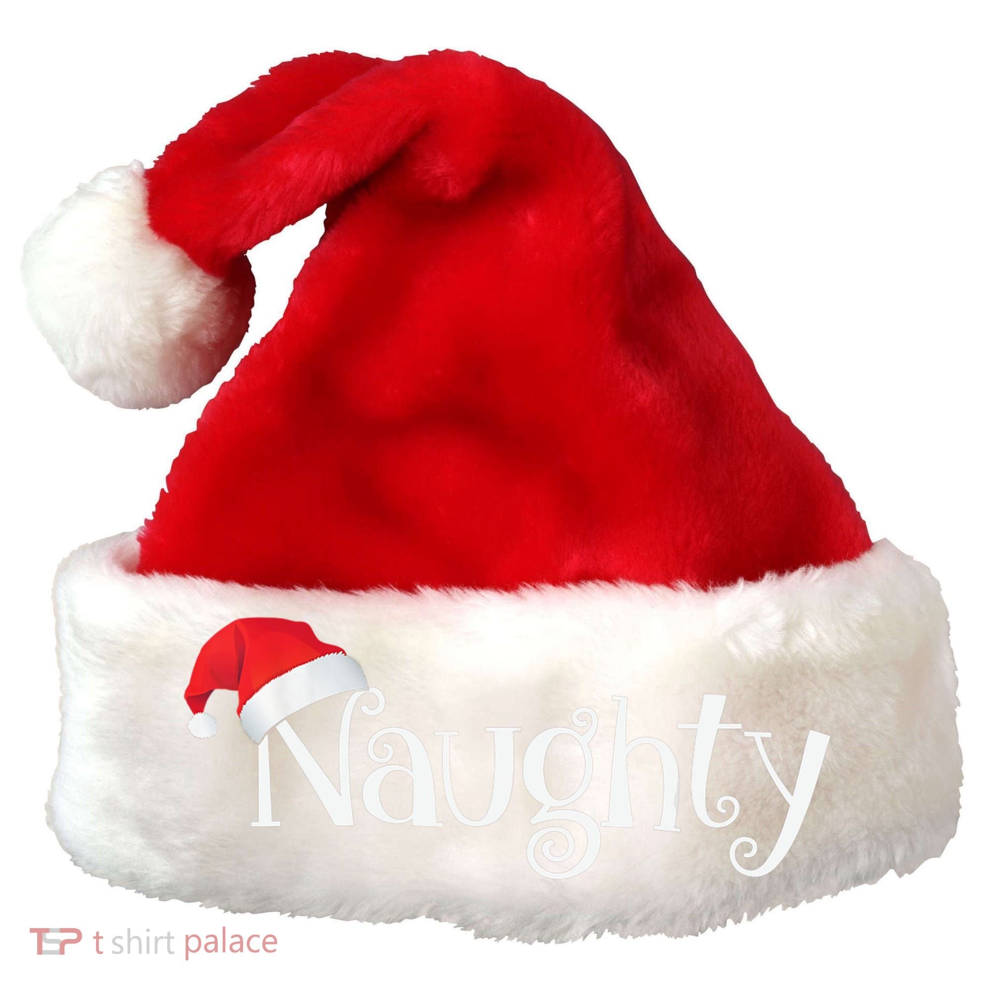 Naughty Or Nice Costume Matching Christmas Couples T Santa Hat