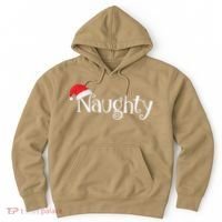 Naughty Or Nice Costume Matching Christmas Couples T Hoodie thumb 0