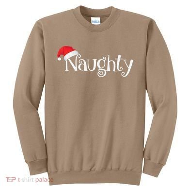 Naughty Or Nice Costume Matching Christmas Couples T Sweatshirt