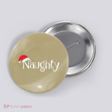 Naughty Or Nice Costume Matching Christmas Couples T Button