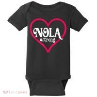 New Orleans Nola Strong Heart New Orleans Strong Baby Bodysuit thumb 0