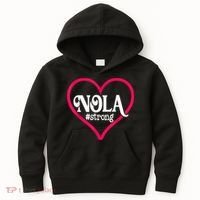 New Orleans Nola Strong Heart New Orleans Strong Kids Hoodie thumb 0