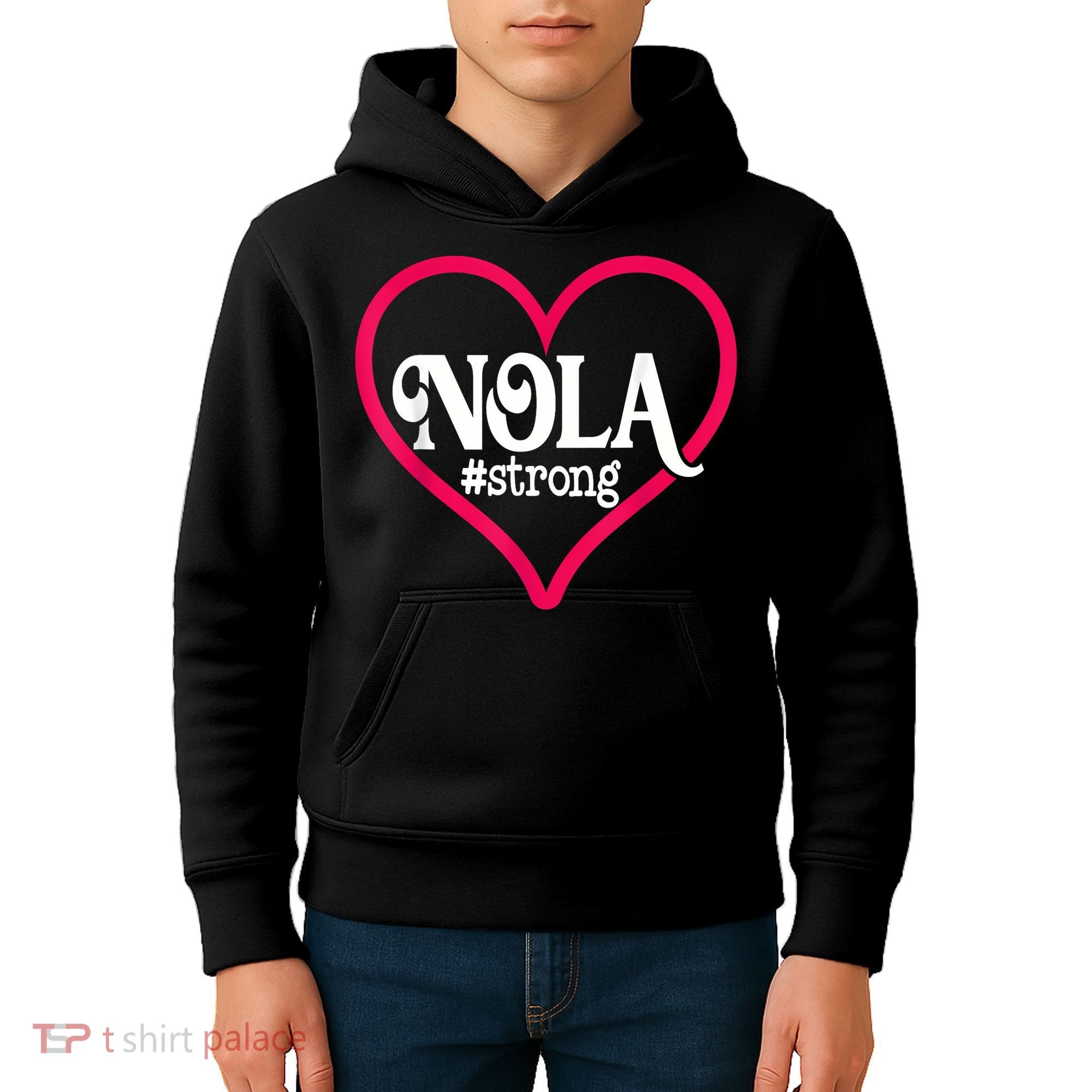 New Orleans Nola Strong Heart New Orleans Strong Kids Hoodie