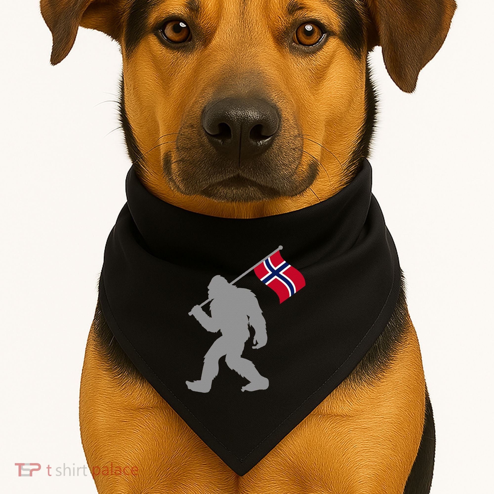 Norge Or Norwegian Flag On Norway Flag USA-Made Doggie Bandana