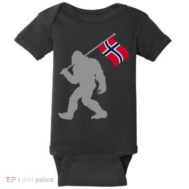 Norge Or Norwegian Flag On Norway Flag Baby Bodysuit