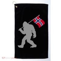 Norge Or Norwegian Flag On Norway Flag Golf Towel thumb 0