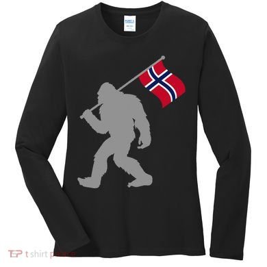 Norge Or Norwegian Flag On Norway Flag Women's Long Sleeve Shirt