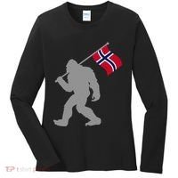 Norge Or Norwegian Flag On Norway Flag Women's Long Sleeve Shirt thumb 0