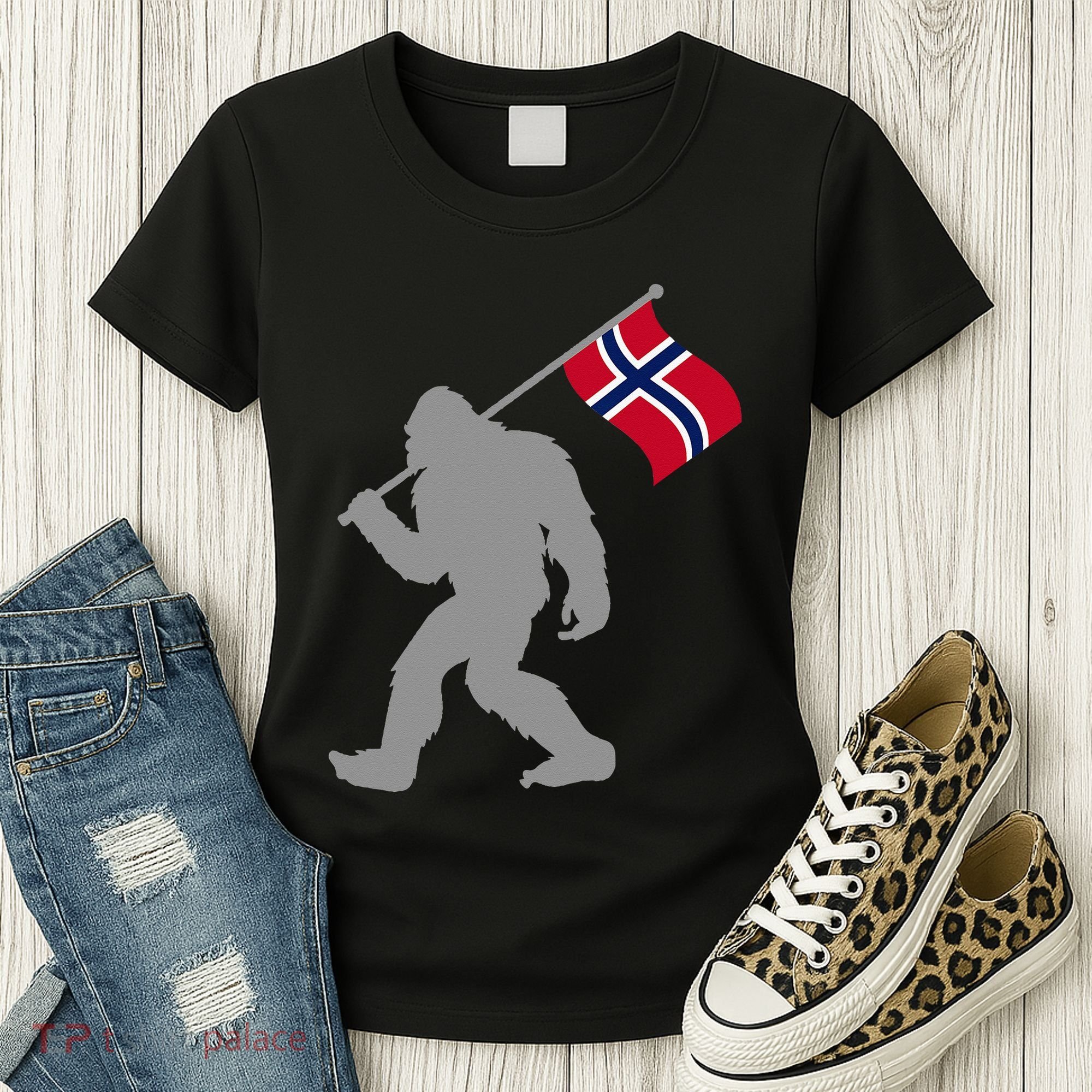 Norge Or Norwegian Flag On Norway Flag Women's T-Shirt