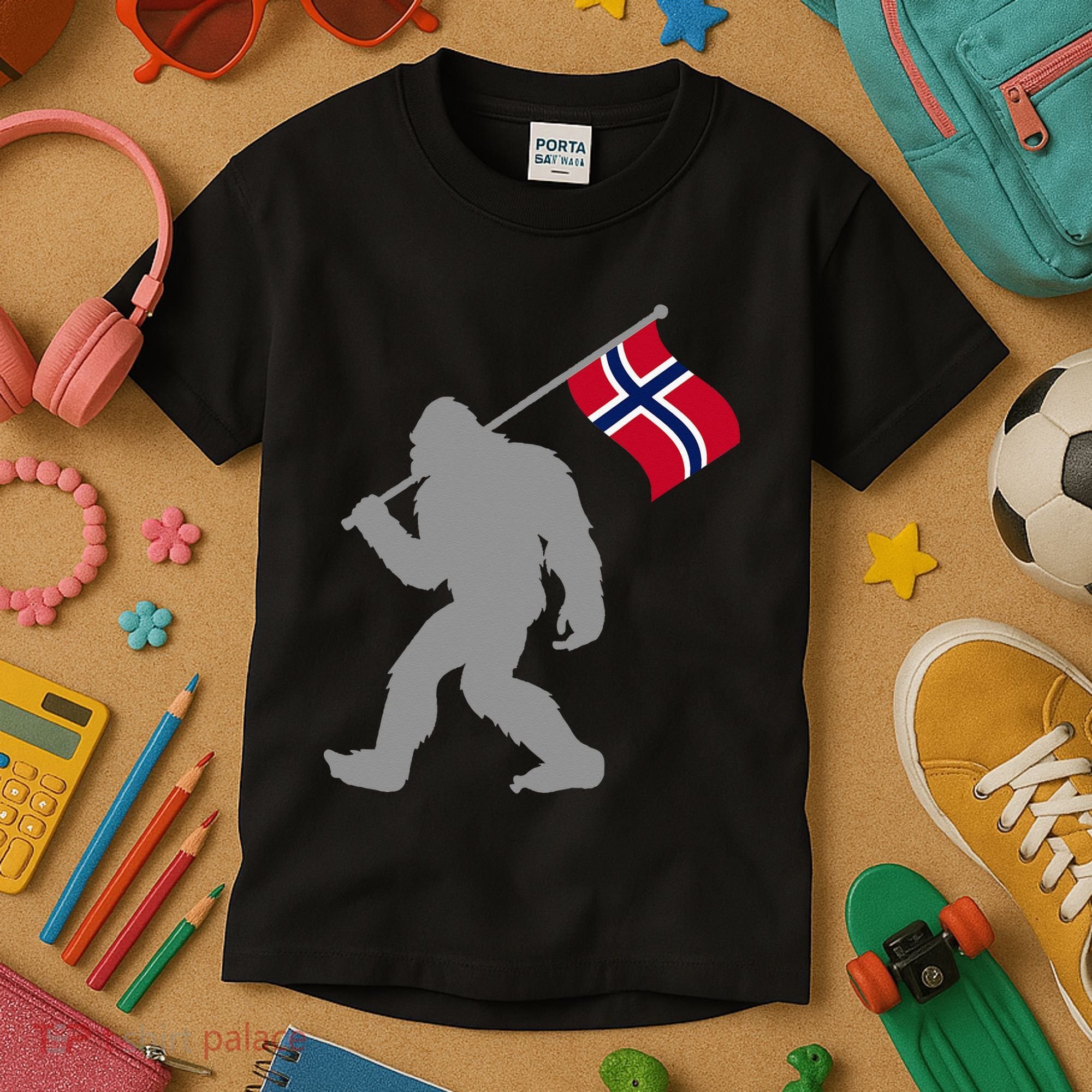 Norge Or Norwegian Flag On Norway Flag Kids T-Shirt