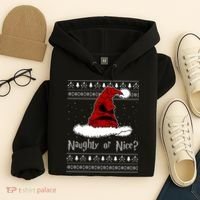 Naughty Or Nice? Sorting Santa Claus Ugly Christmas Sweater Hoodie thumb 4