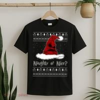 Naughty Or Nice? Sorting Santa Claus Ugly Christmas Sweater T-Shirt thumb 2