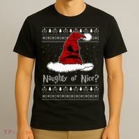 Naughty Or Nice? Sorting Santa Claus Ugly Christmas Sweater T-Shirt thumb 3
