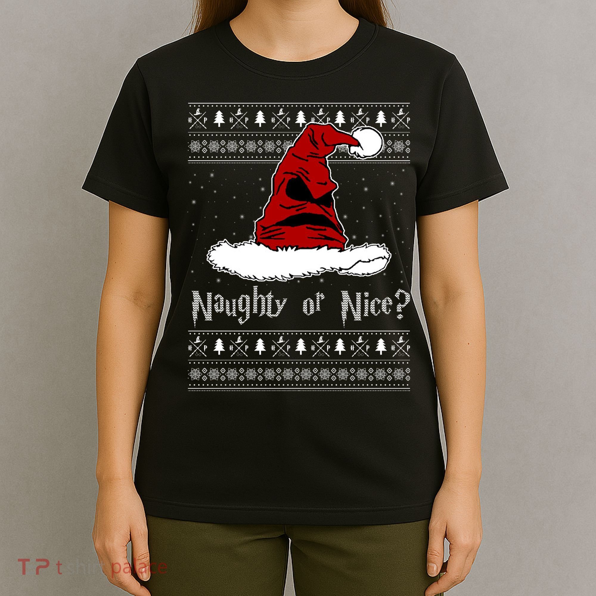 Naughty Or Nice? Sorting Santa Claus Ugly Christmas Sweater T-Shirt