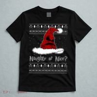 Naughty Or Nice? Sorting Santa Claus Ugly Christmas Sweater T-Shirt thumb 5