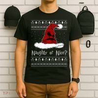 Naughty Or Nice? Sorting Santa Claus Ugly Christmas Sweater T-Shirt thumb 6