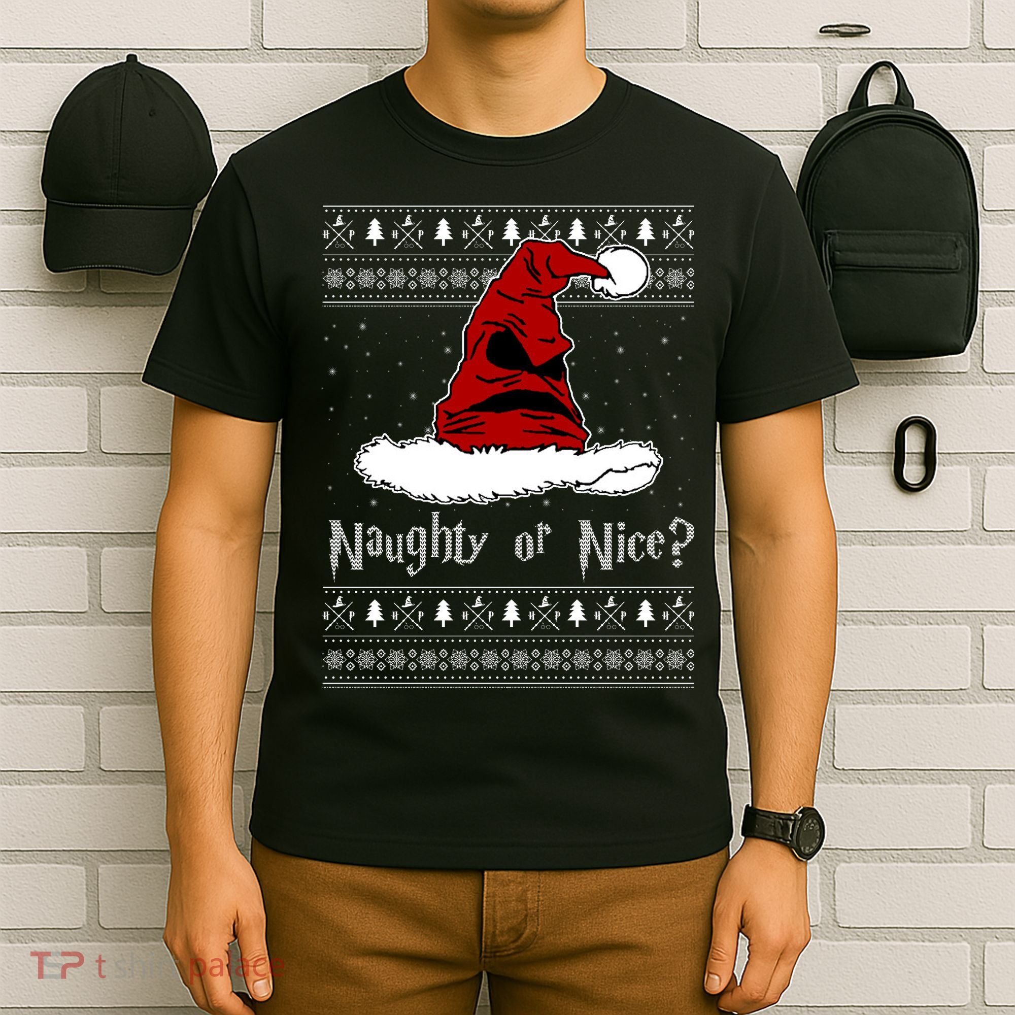 Naughty Or Nice? Sorting Santa Claus Ugly Christmas Sweater T-Shirt