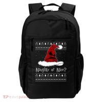 Naughty Or Nice? Sorting Santa Claus Ugly Christmas Sweater Backpack thumb 0