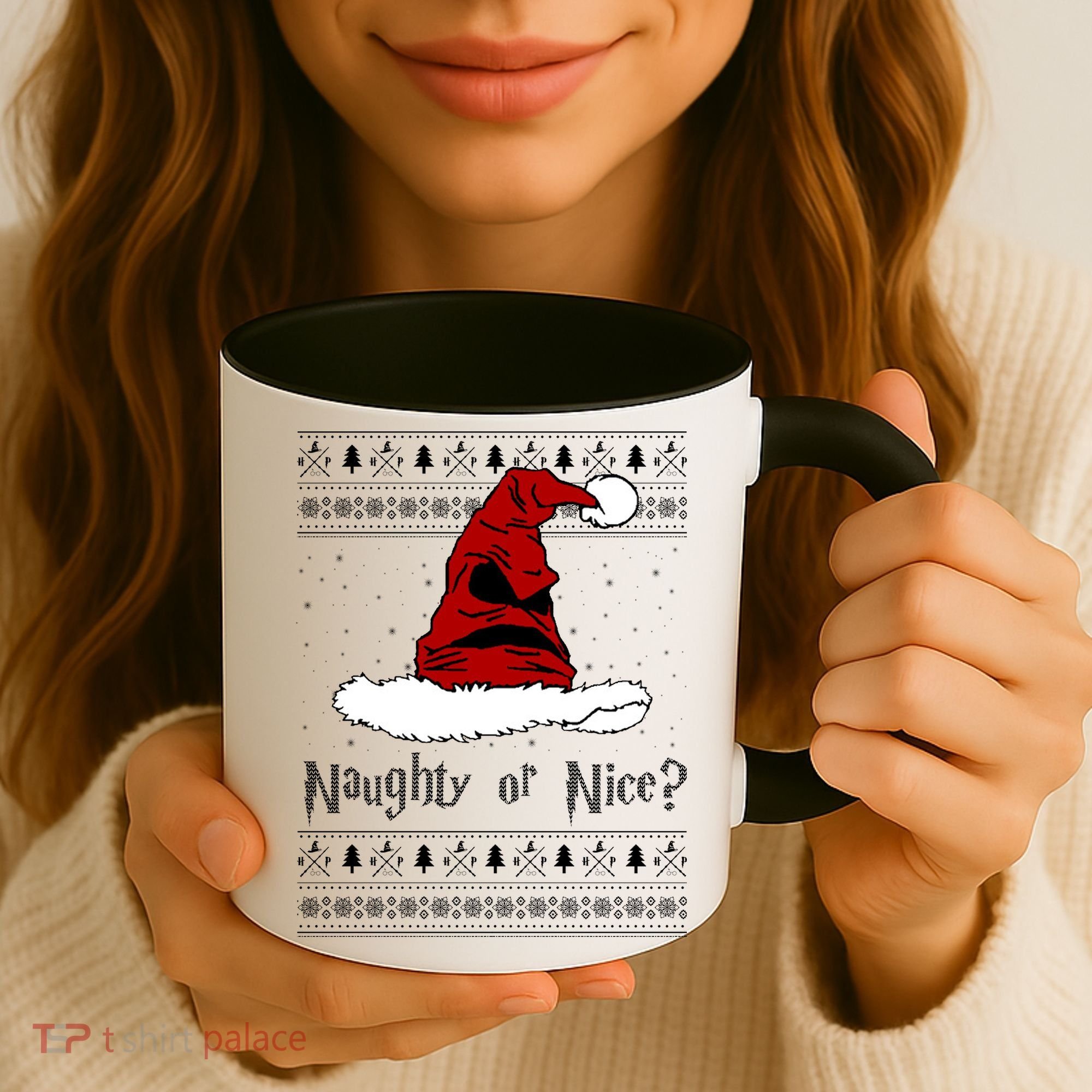 Naughty Or Nice? Sorting Santa Claus Ugly Christmas Sweater Coffee Mug