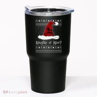 Naughty Or Nice? Sorting Santa Claus Ugly Christmas Sweater Tumbler thumb 0