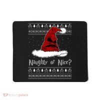 Naughty Or Nice? Sorting Santa Claus Ugly Christmas Sweater Mousepad thumb 0